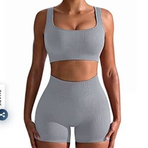 OQQ WORKOUT OUTFITS FOR WOMEN 2 PIECE SEAMLESS RIBBED HIGH WAIST